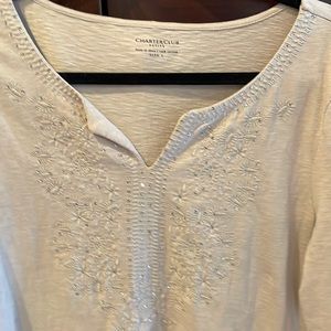 Charter Club 3/4 sleeve LP Top NWT